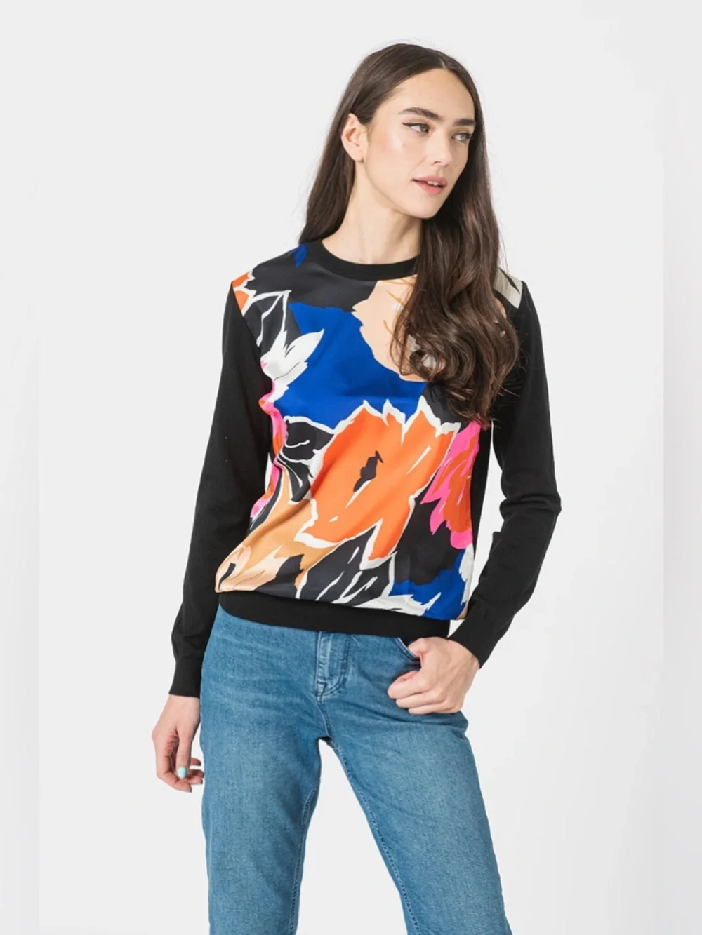 TED BAKER LONDON PAYZLEE WOVEN COLORFUL FRONT SWEATER TOP SZ 4 / US SZ 10 - Picture 5 of 12